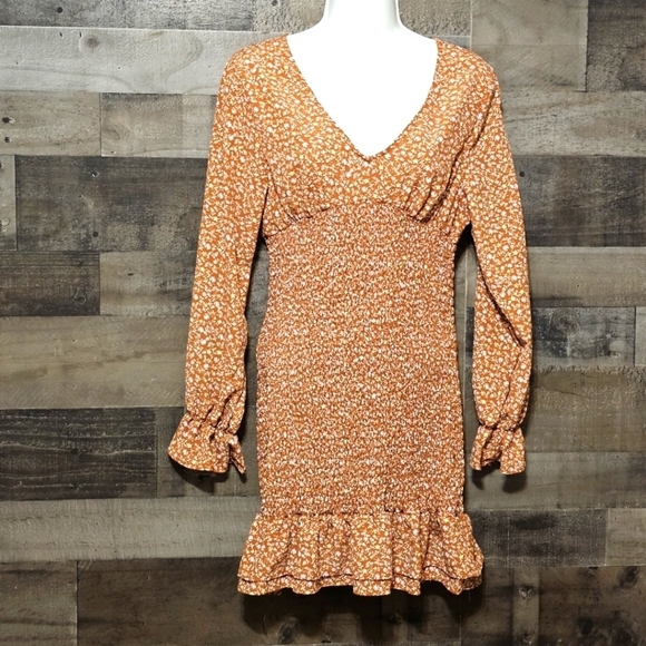 Theory Shirred Bodice V-Neck Dress